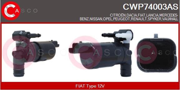Casco CWP74003AS - Ūdenssūknis, Stiklu tīrīšanas sistēma autodraugiem.lv