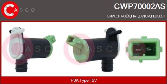Casco CWP70002AS - Ūdenssūknis, Stiklu tīrīšanas sistēma autodraugiem.lv