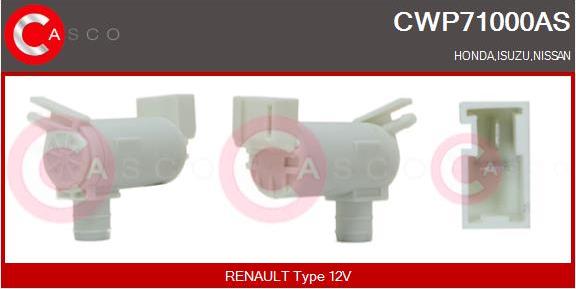 Casco CWP71000AS - Ūdenssūknis, Stiklu tīrīšanas sistēma autodraugiem.lv