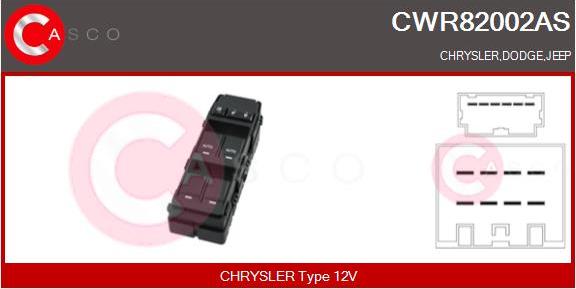 Casco CWR82002AS - Slēdzis, Stikla pacēlājmehānisms autodraugiem.lv
