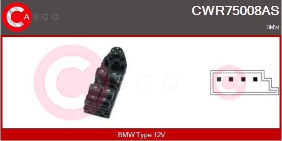 Casco CWR75008AS - Slēdzis, Stikla pacēlājmehānisms autodraugiem.lv