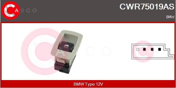Casco CWR75019AS - Slēdzis, Stikla pacēlājmehānisms autodraugiem.lv