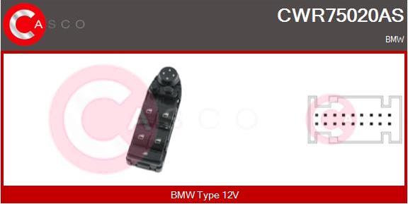 Casco CWR75020AS - Slēdzis, Stikla pacēlājmehānisms autodraugiem.lv