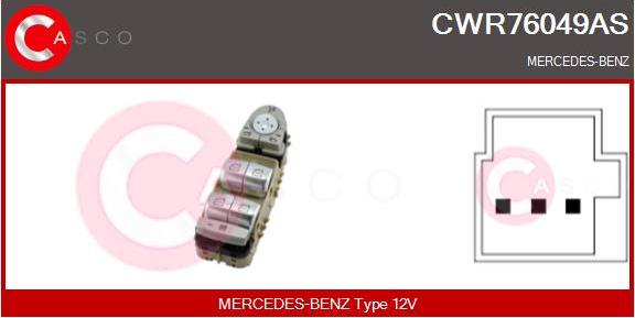 Casco CWR76049AS - Slēdzis, Stikla pacēlājmehānisms autodraugiem.lv