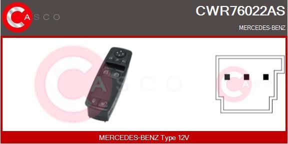 Casco CWR76022AS - Slēdzis, Stikla pacēlājmehānisms autodraugiem.lv