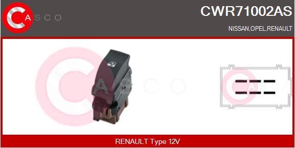Casco CWR71002AS - Slēdzis, Stikla pacēlājmehānisms autodraugiem.lv