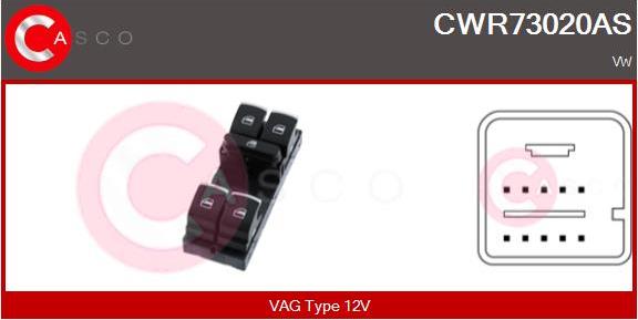 Casco CWR73020AS - Slēdzis, Stikla pacēlājmehānisms autodraugiem.lv