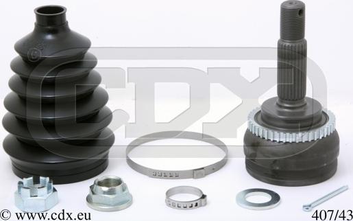 CDX 407/43 - Šarnīru komplekts, Piedziņas vārpsta autodraugiem.lv