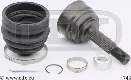 CDX 743 - Šarnīru komplekts, Piedziņas vārpsta autodraugiem.lv