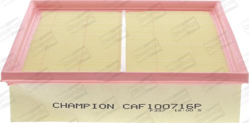Champion CAF100716P - Gaisa filtrs autodraugiem.lv