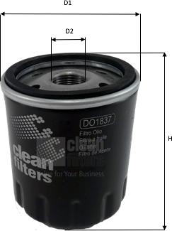 Clean Filters DO1837 - Eļļas filtrs autodraugiem.lv