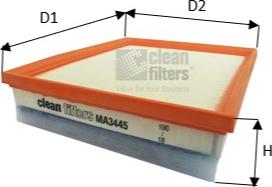 Clean Filters MA3445 - Gaisa filtrs autodraugiem.lv