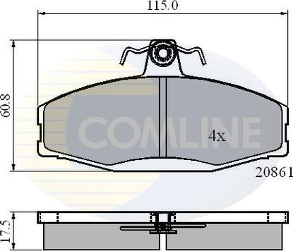 Comline CBP0928 - Bremžu uzliku kompl., Disku bremzes autodraugiem.lv