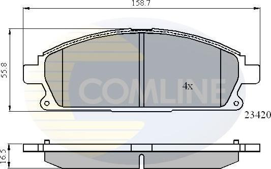 Comline CBP0591 - Bremžu uzliku kompl., Disku bremzes autodraugiem.lv