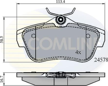 Comline CBP01622 - Bremžu uzliku kompl., Disku bremzes autodraugiem.lv