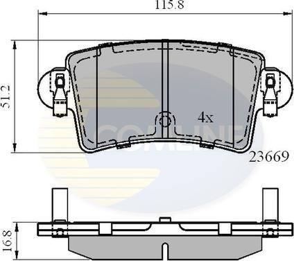 Comline CBP01036 - Bremžu uzliku kompl., Disku bremzes autodraugiem.lv