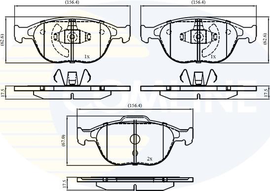 Comline CBP01150 - Bremžu uzliku kompl., Disku bremzes autodraugiem.lv