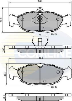 Comline CBP0134 - Bremžu uzliku kompl., Disku bremzes autodraugiem.lv