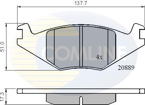 Comline CBP0136 - Bremžu uzliku kompl., Disku bremzes autodraugiem.lv