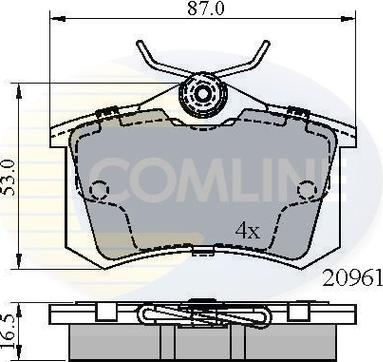 Comline CBP01716 - Bremžu uzliku kompl., Disku bremzes autodraugiem.lv