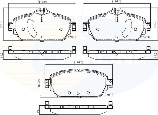 Comline CBP02346 - Bremžu uzliku kompl., Disku bremzes autodraugiem.lv