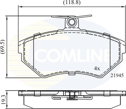 Comline CBP0736 - Bremžu uzliku kompl., Disku bremzes autodraugiem.lv