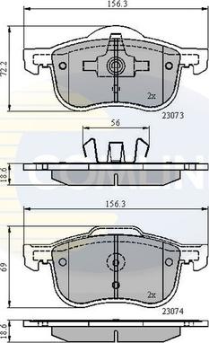 Comline CBP0730 - Bremžu uzliku kompl., Disku bremzes autodraugiem.lv