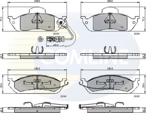 Comline CBP1911 - Bremžu uzliku kompl., Disku bremzes autodraugiem.lv