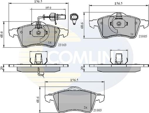 Comline CBP1852 - Bremžu uzliku kompl., Disku bremzes autodraugiem.lv