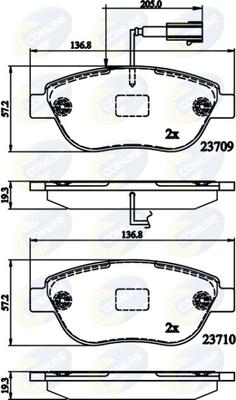 Comline CBP12140 - Bremžu uzliku kompl., Disku bremzes autodraugiem.lv