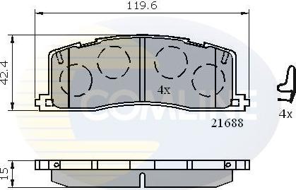 Comline CBP3443 - Bremžu uzliku kompl., Disku bremzes autodraugiem.lv