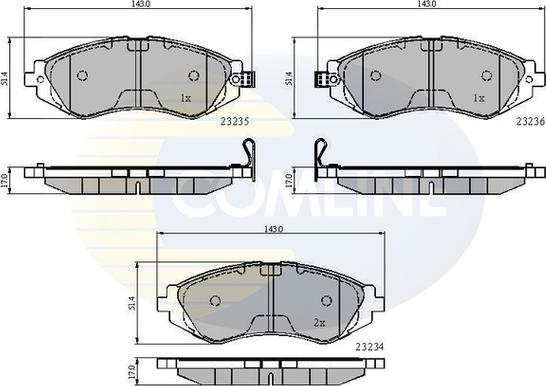 Comline CBP3435 - Bremžu uzliku kompl., Disku bremzes autodraugiem.lv