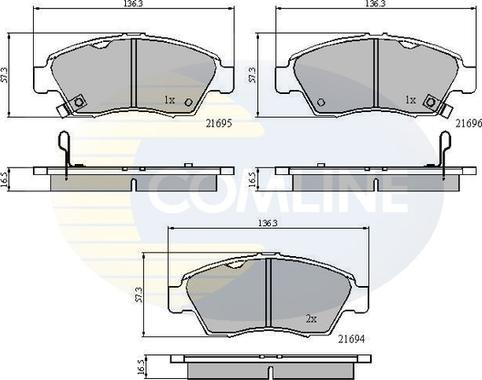 Comline CBP3555 - Bremžu uzliku kompl., Disku bremzes autodraugiem.lv