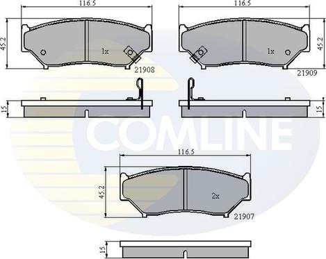 Comline CBP3587 - Bremžu uzliku kompl., Disku bremzes autodraugiem.lv