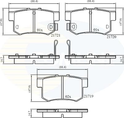 Comline CBP36049 - Bremžu uzliku kompl., Disku bremzes autodraugiem.lv