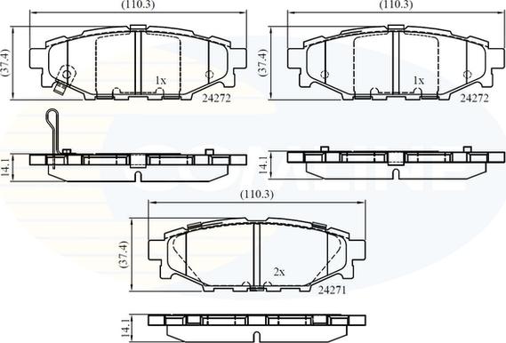 Comline CBP36052 - Bremžu uzliku kompl., Disku bremzes autodraugiem.lv