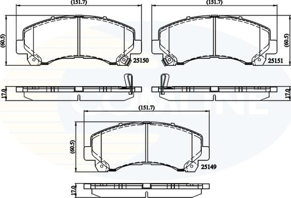 Comline CBP36006 - Bremžu uzliku kompl., Disku bremzes autodraugiem.lv