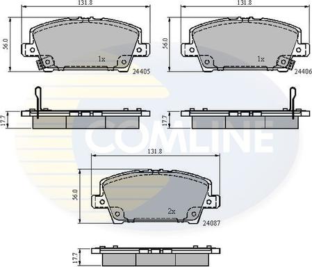 Comline CBP31586 - Bremžu uzliku kompl., Disku bremzes autodraugiem.lv