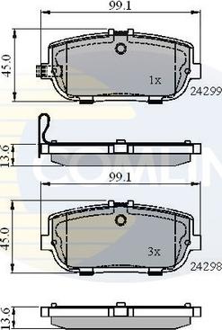 Comline CBP31627 - Bremžu uzliku kompl., Disku bremzes autodraugiem.lv