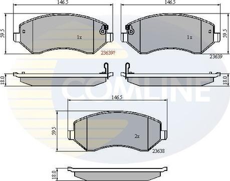 Comline CBP31162 - Bremžu uzliku kompl., Disku bremzes autodraugiem.lv