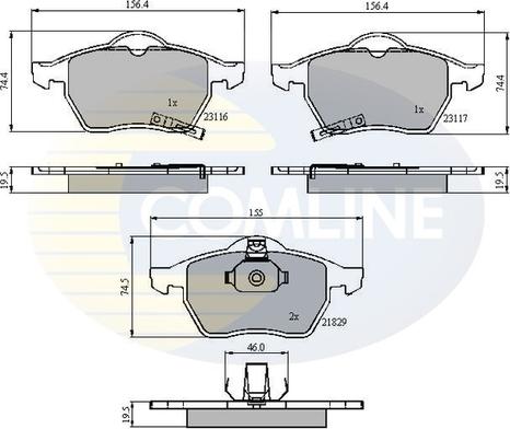 Comline CBP31167 - Bremžu uzliku kompl., Disku bremzes autodraugiem.lv