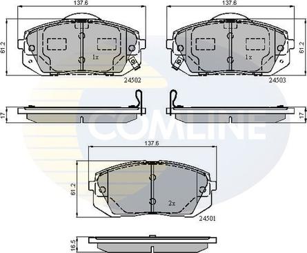 Comline CBP31768 - Bremžu uzliku kompl., Disku bremzes autodraugiem.lv