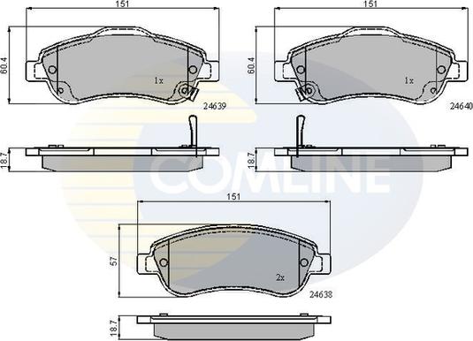 Comline CBP31705 - Bremžu uzliku kompl., Disku bremzes autodraugiem.lv