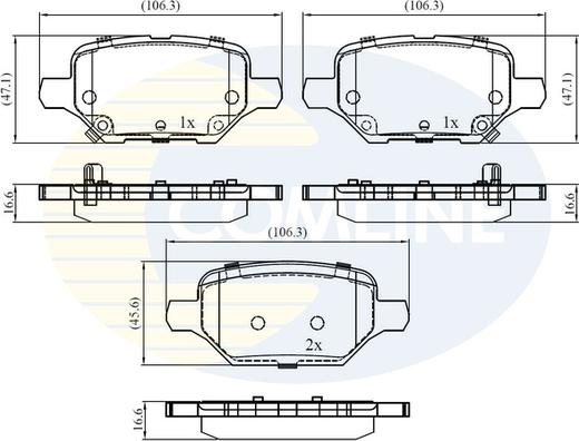 Comline CBP32436 - Bremžu uzliku kompl., Disku bremzes autodraugiem.lv