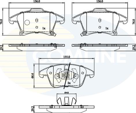 Comline CBP32286 - Bremžu uzliku kompl., Disku bremzes autodraugiem.lv