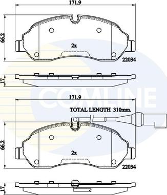 Comline CBP22214 - Bremžu uzliku kompl., Disku bremzes autodraugiem.lv