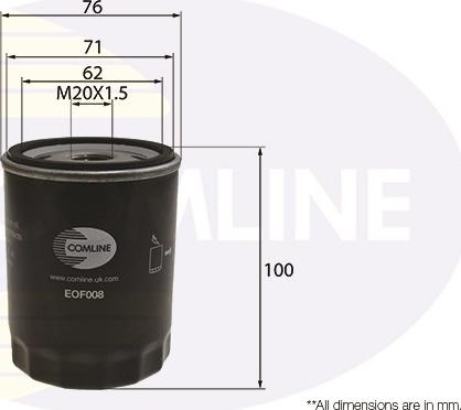 Comline EOF008 - Eļļas filtrs autodraugiem.lv