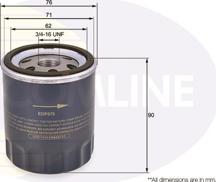 Comline EOF076 - Eļļas filtrs autodraugiem.lv