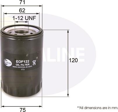 Comline EOF122 - Eļļas filtrs autodraugiem.lv