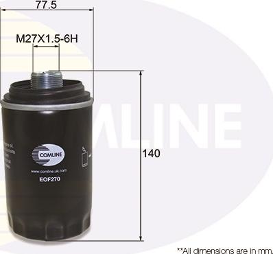 Comline EOF270 - Eļļas filtrs autodraugiem.lv
